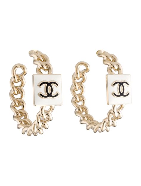 chanel textured hoop earrings description|chanel hoop earrings price.